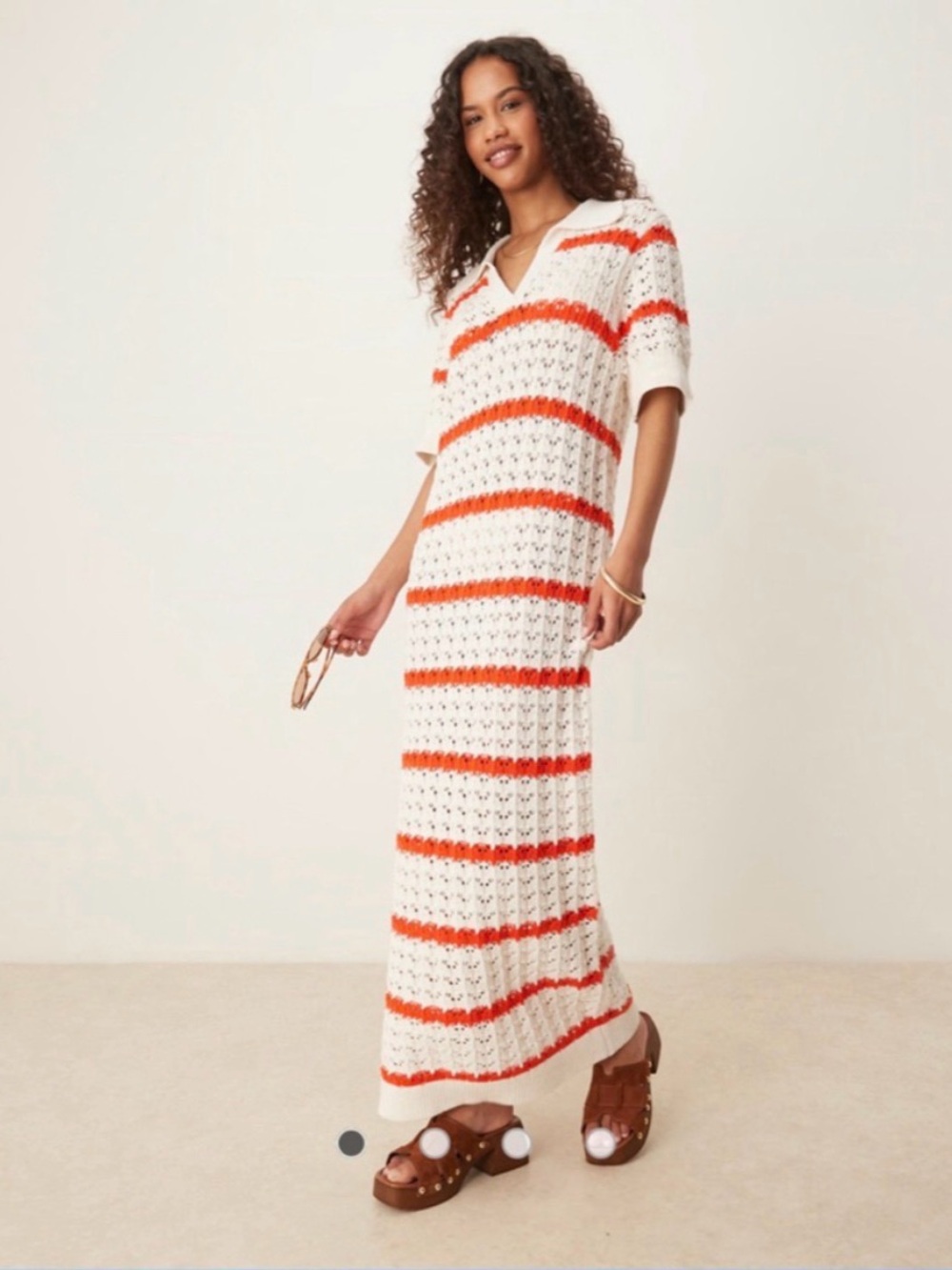 YAS 🖤 Striped Crochet Knit Maxi Dress